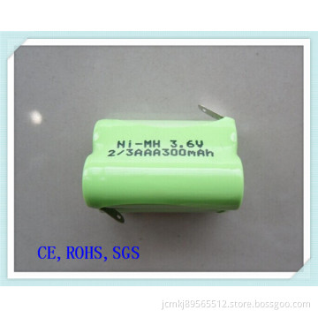 Ni-MH Rechargeable 2/3aaap-300mAh 4.8V, Battery for Microphone, Electric Toys, Battery, Alarm System, Rechargeable Battery